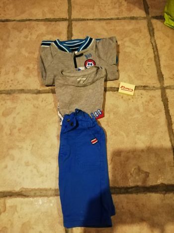 Ensemble veste t-shirt +short garçon