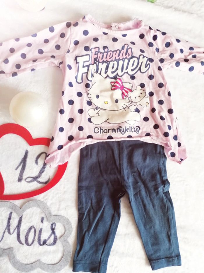 Ensemble deux pièces legging T-shirt manches longues 12 mois