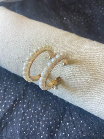 Boucles d'oreilles perles dorées 30mm