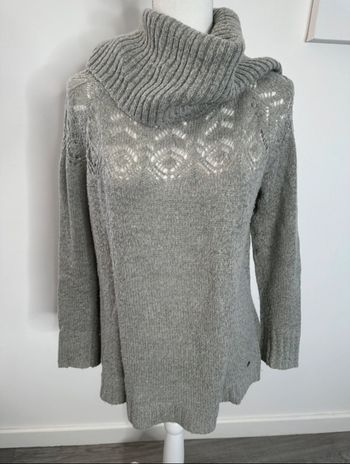 Pull oversize gris en maille Kaporal T34 XS