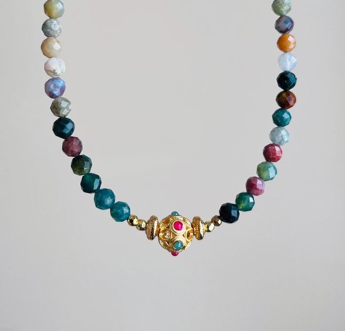Collier Agate Indienne et talisman Indien - photo numéro 3