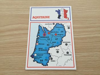 Carte région Aquitaine pièce détachée jeu de société Richesses de France édition Nathan #A42