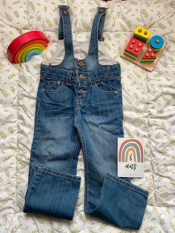 salopette en jean bleu 6 ans taille réglable creeks