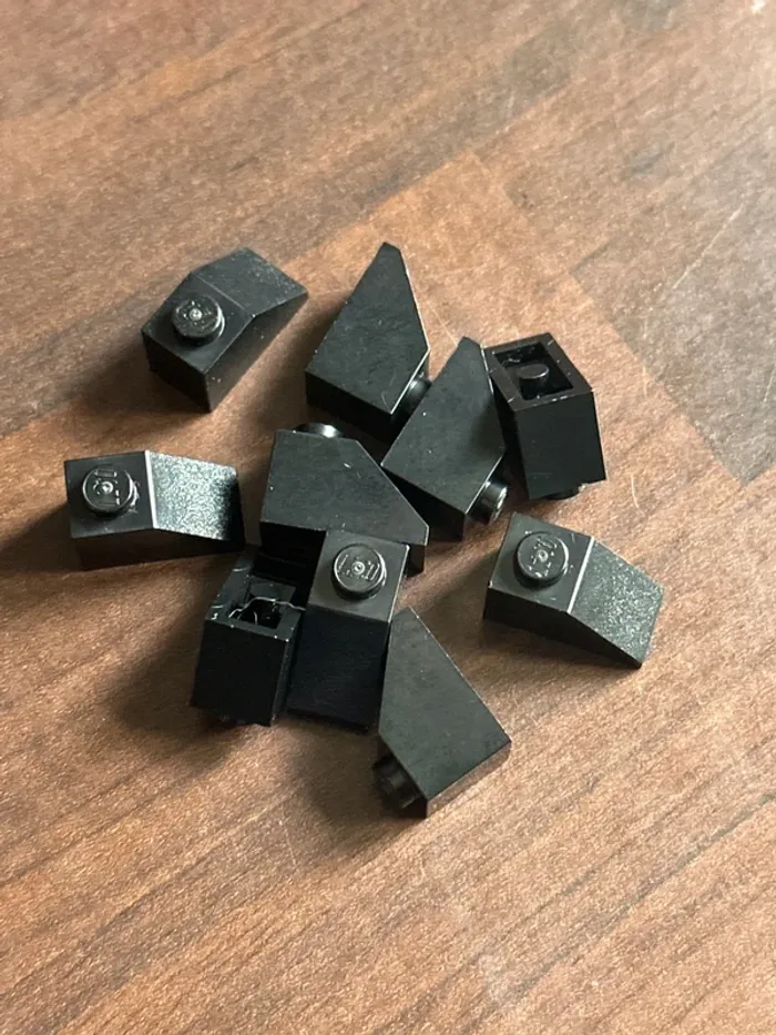 10 Lego Slope 45 2 x 1 ref 3040 Black - photo numéro 2
