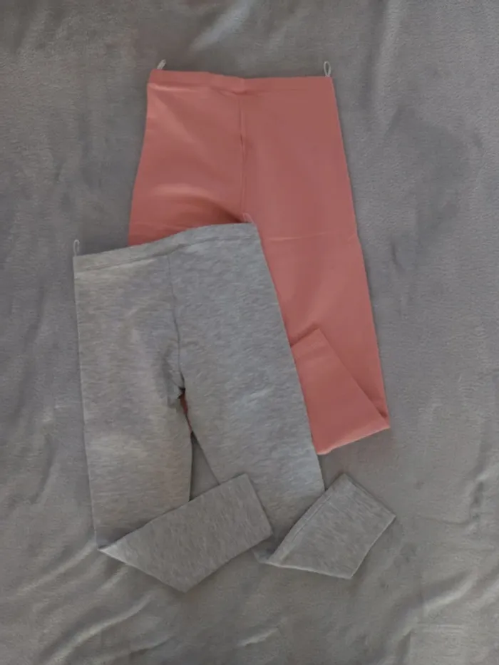 Lot de 2 leggings fille intérieur molleton 8/9 ans - photo numéro 4