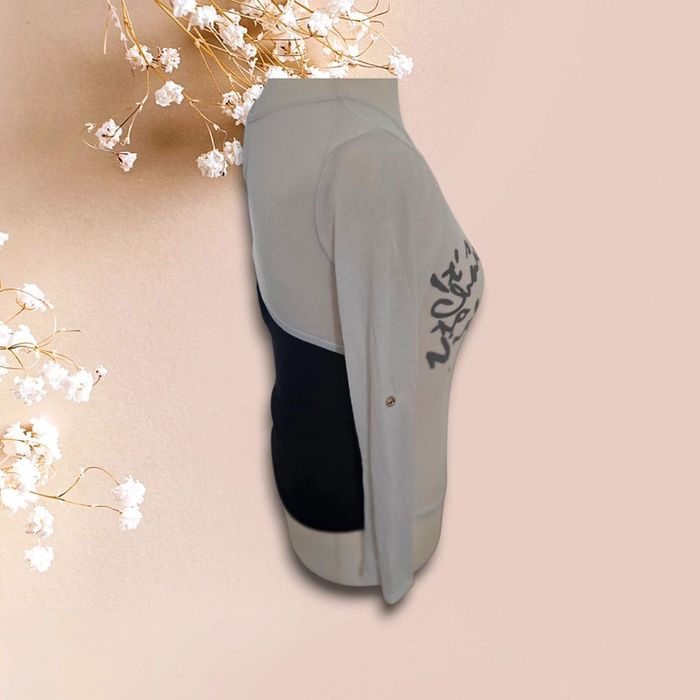 Top blanc femme avec dos en tulle – Taille S - photo numéro 4