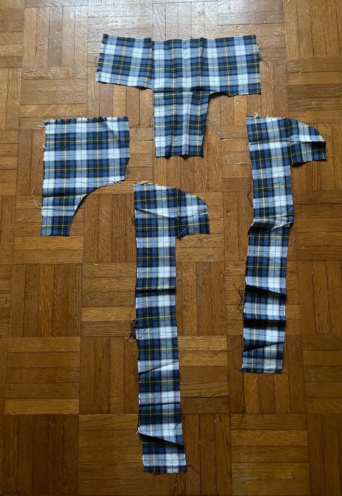 Lot de 4 pièces de tissu écossais - photo numéro 2
