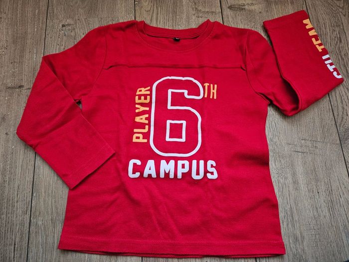 T.shirt manches longues rouge 5 ans