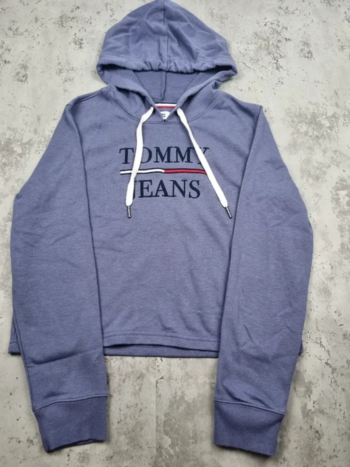 Sweat à capuche Tommy Jeans mauve S Femmes (mesures en photos) - photo numéro 3