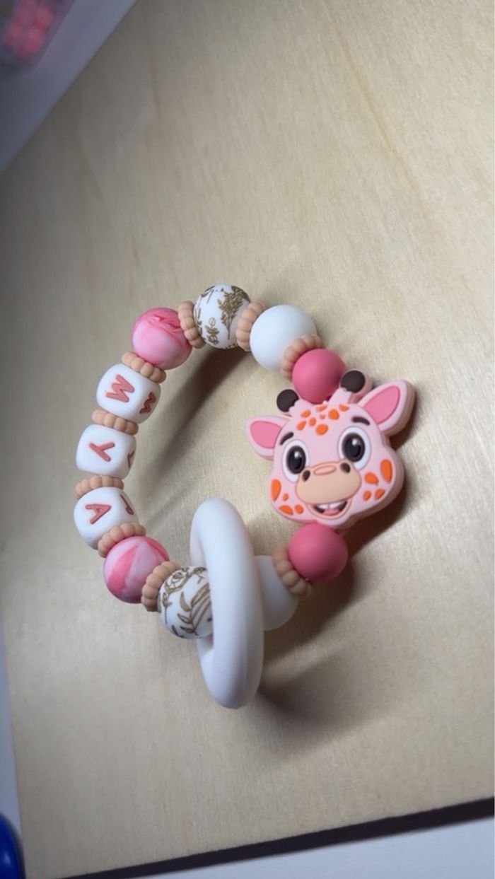 Attache tétine anneau de dentition porte clés - photo numéro 4