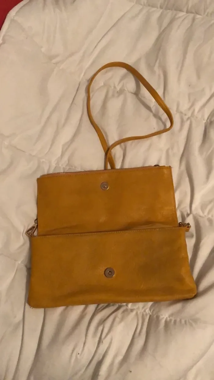 Sac pliable bandoulière moutarde - photo numéro 3