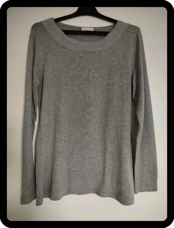 Pull d'hiver gris Col pailleté Taille M En parfait état