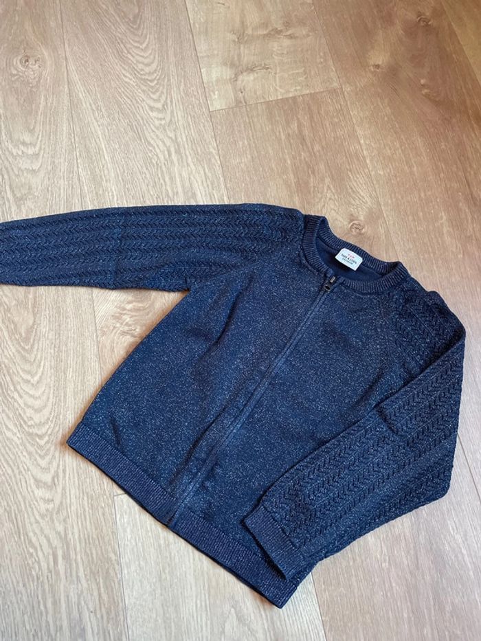 Gilet zippé bleu marine pailleté fille de Tape à l’œil en 5 ans