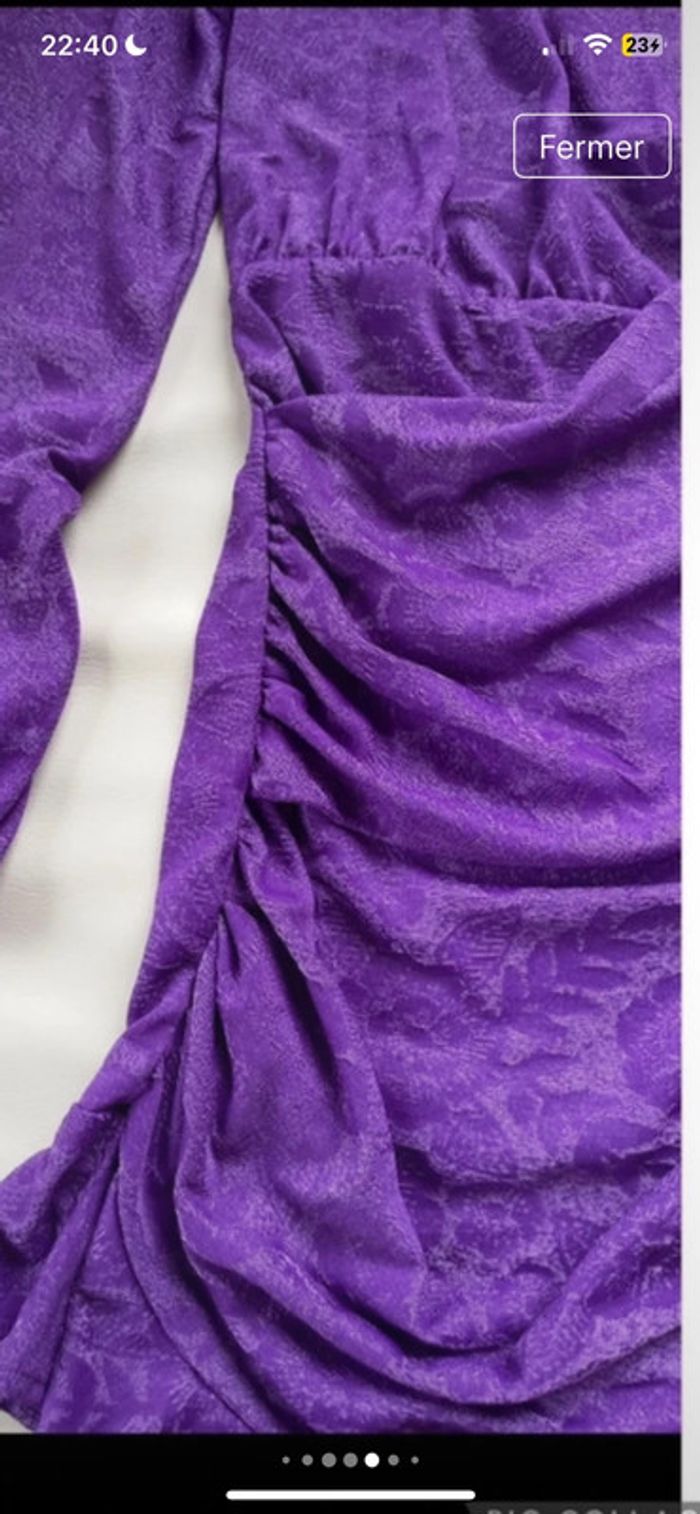Zara jolie robe à épaulette neuve cœur croisé mauve taille 38 - photo numéro 6