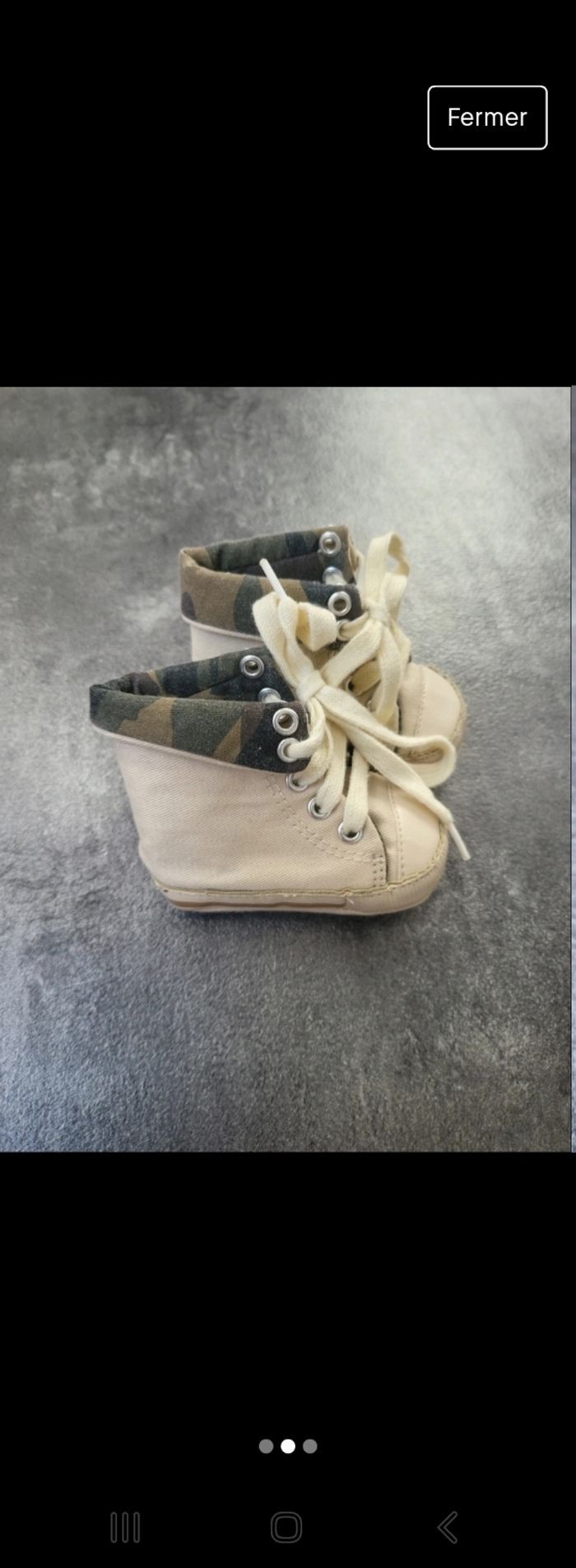 Chaussures/chaussons bébé garçon 3-6 mois peu portés - photo numéro 2