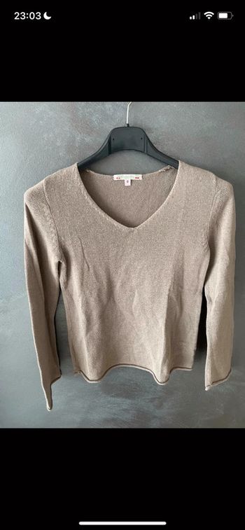 Pull marron col V bonpoint