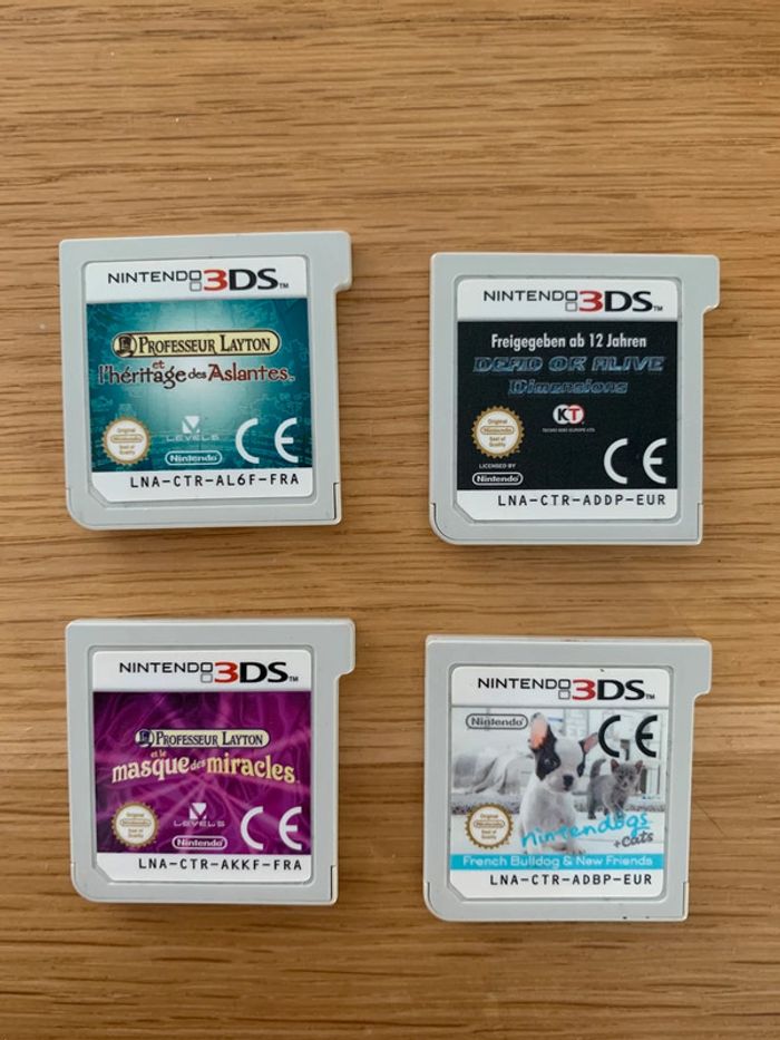 Lot de 4 jeux 3DS comme neuf