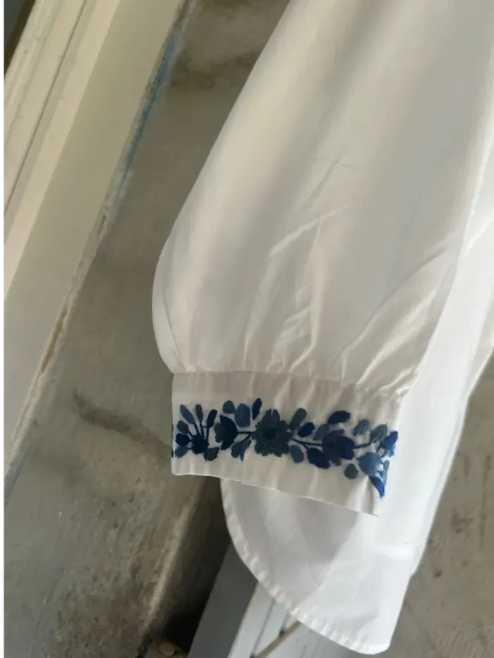 Sublime chemise blanche parisienne vintage - style Grèce - taille L - oversize - photo numéro 5