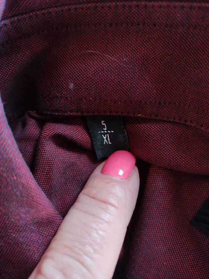 Chemise Homme Manches Longues Bordeaux - photo numéro 5
