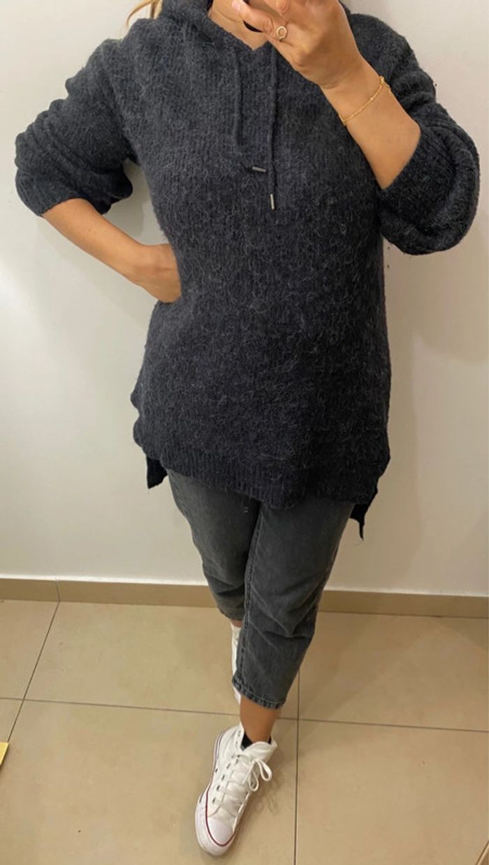 Superbe Pull Doux Long Avec Capuche Taille M - photo numéro 8