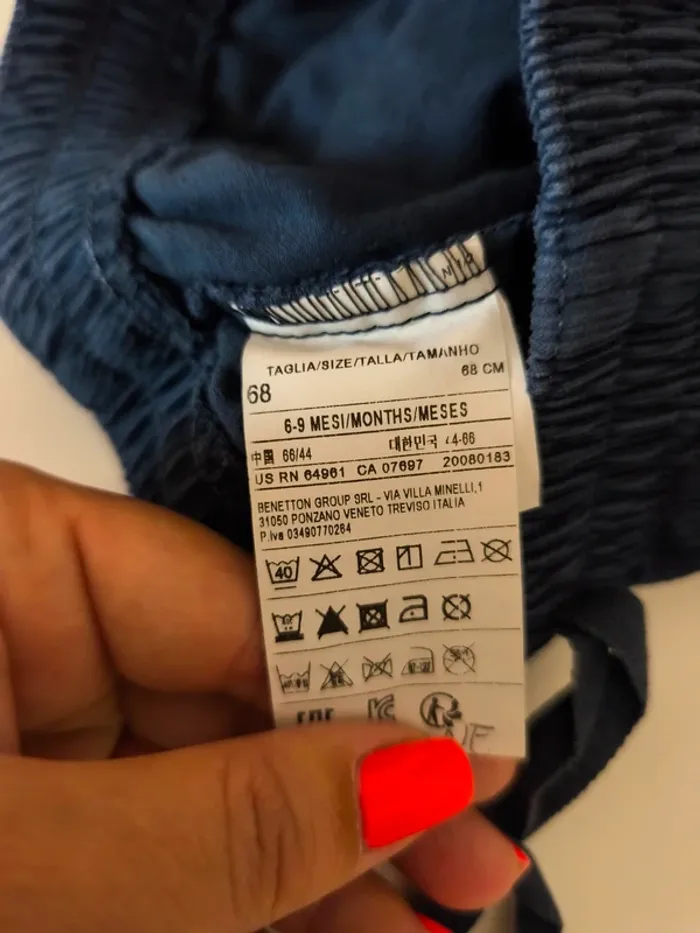 Pantalon bleu marine velours côtelé ceinture élastique - photo numéro 5