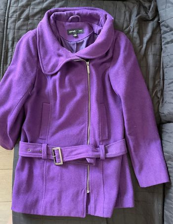 Manteau violet en laine pour femme (taille 40)