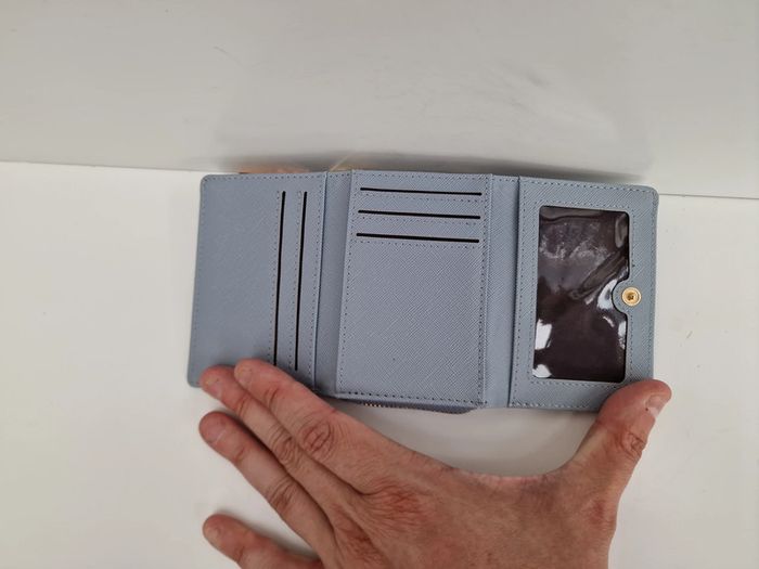 Portefeuille Muiikola Cuir Synthétique Bleu Ciel Doré - photo numéro 7