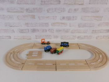 Circuit double voies de train ou de voiture en bois