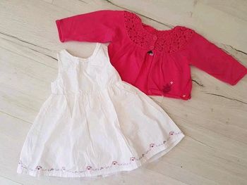 Robe cérémonie tulle et gilet sergent major fille 12mois
