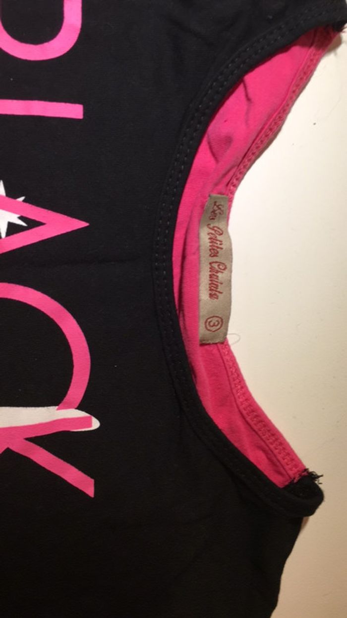T-shirt court black pink taille 5-6 ans - photo numéro 3