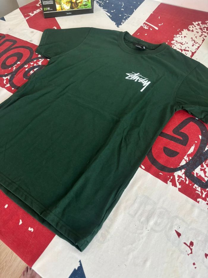 T-shirt Stussy Rework taille S vert logo dans le dos bouche - photo numéro 6