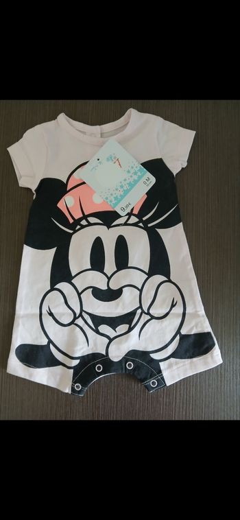 Barboteuse combishort fille minnie disney 50 cm 0 mois