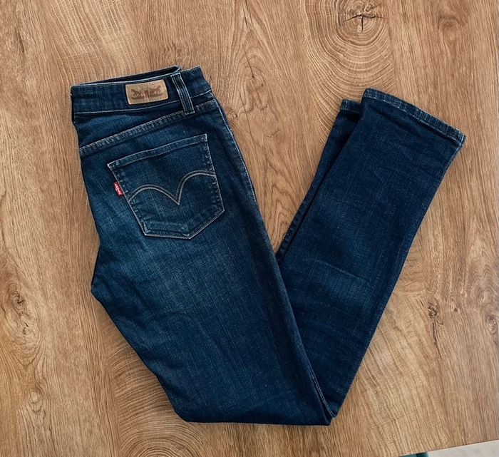 Jean/pantalon bleu marine Levi's Mid Rise Skinny, femme, taille W 26 (36 taille française) - photo numéro 2
