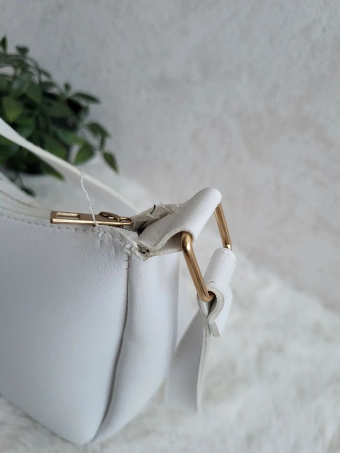 Sac bandoulière fleuri broderie blanc - photo numéro 5