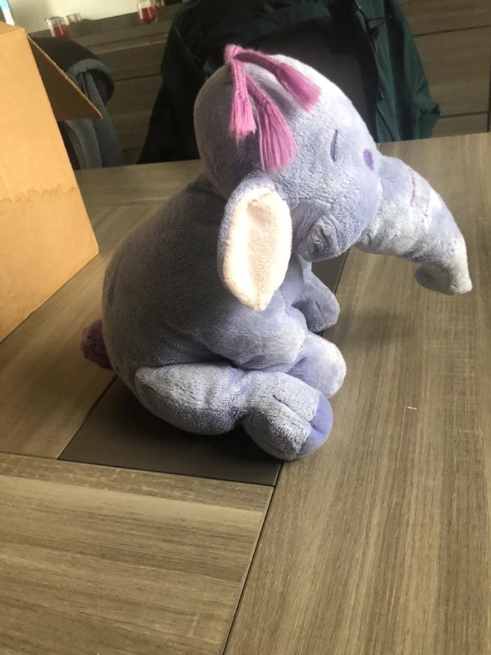 Peluche éléphant mauve - photo numéro 3