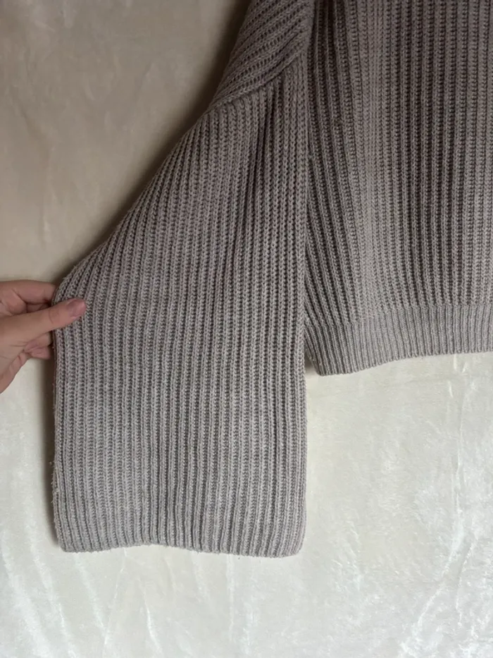 pull gris manche chauve souris en maille taille M ~ trendyol - photo numéro 2