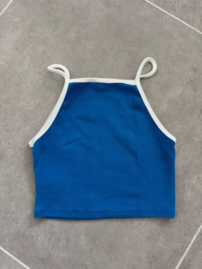 Top court à bretelles bleu Pull & Bear - photo numéro 3