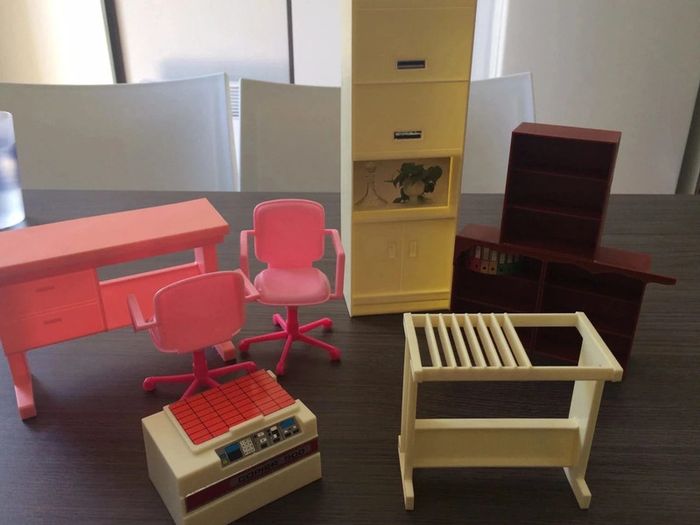 barbie vintage office play set arco mattel