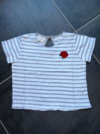 T-shirt manches courtes ample rayures bébé fille Zara
