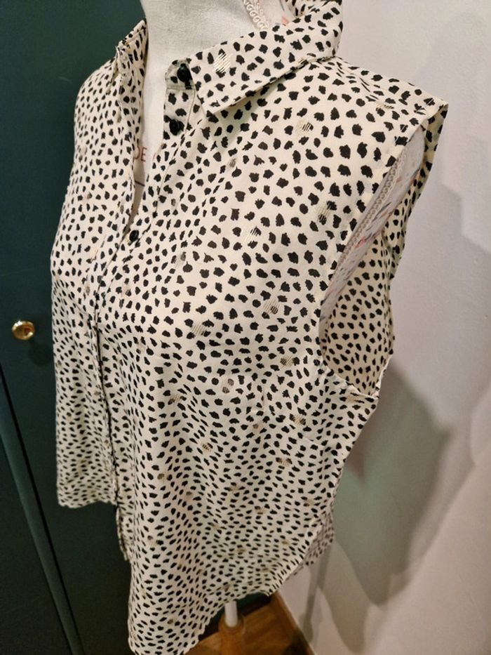 Blouse crème et noire_T.XL - photo numéro 3