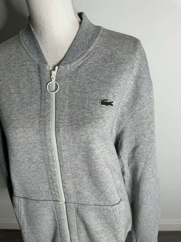 Sweatshirt zip gris moucheté Lacoste T6 XL - photo numéro 2