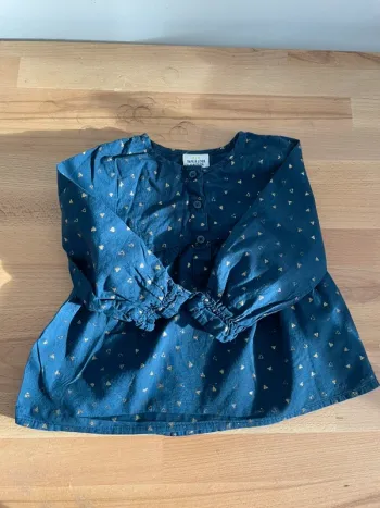 Blouse bleue marine et dorée