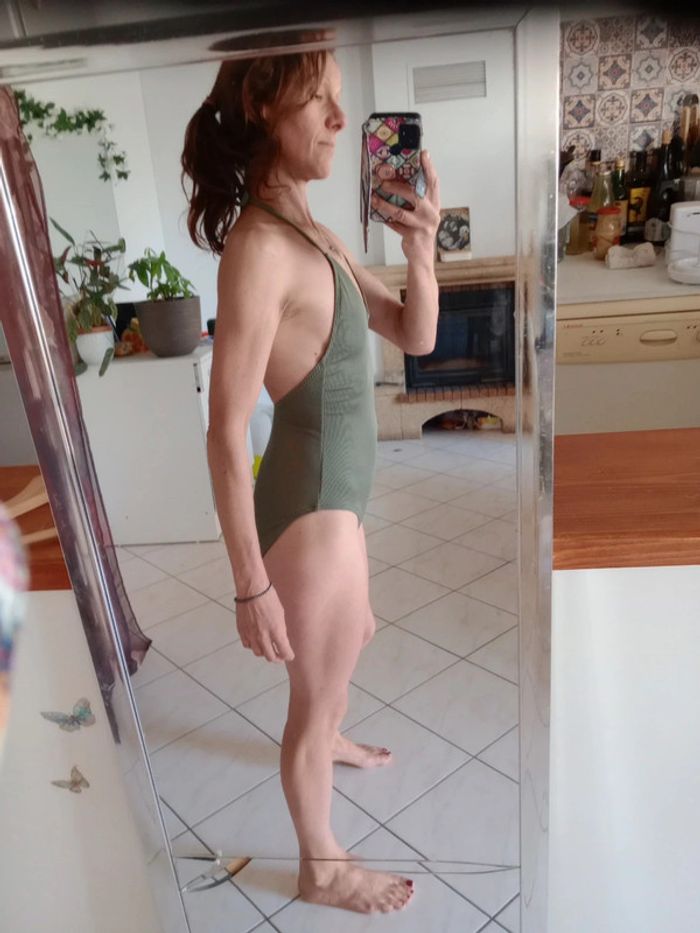 Maillot de bain une pièce kaki femme c84 - photo numéro 3