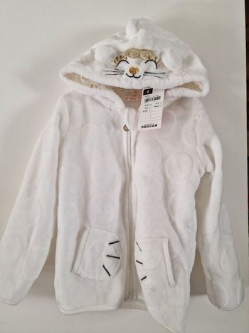 gilet blanc à capuche Gemo