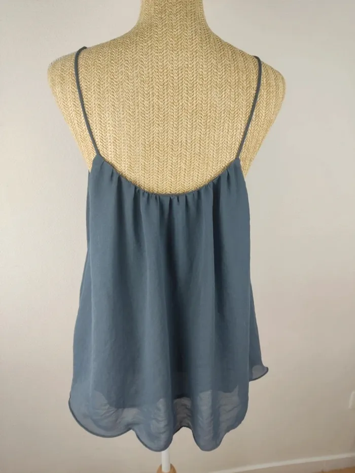 Débardeur à bretelles ample et fluide gris bleu taille L Just Female - photo numéro 2