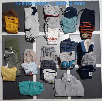 Lot 10 ensembles garçon 6 mois 