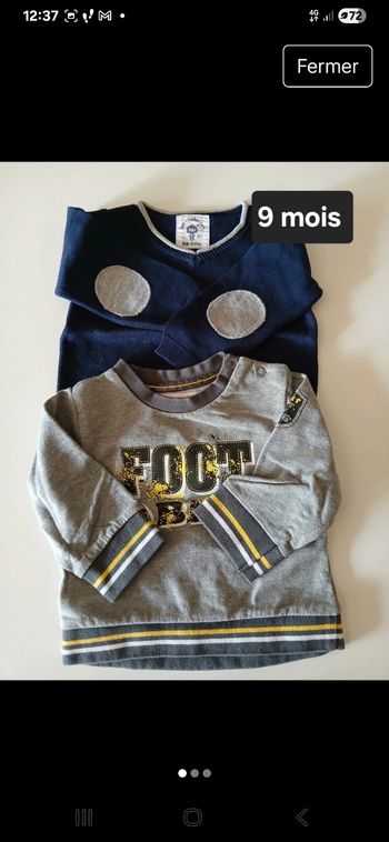 Pull garçon Taille 9 mois 