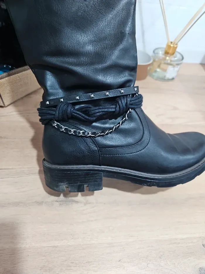Bottes hautes porté 1fois gemo noir pointure 39 - photo numéro 4