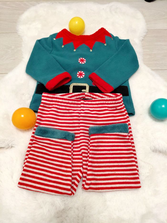 Pyjama de lutin pour Noël 80 cm 12-18 mois