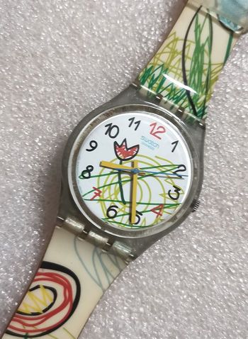Rare Montre Collecteur Vintage SWATCH "Gribouillis"
